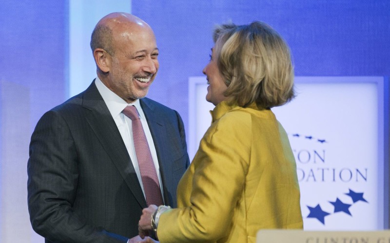 CEO Goldman Sachs, Lloyd Blankfein, a Hillary Clintonová
