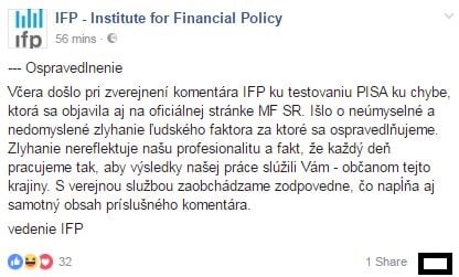 Ospravedlnenie zo strany IFP