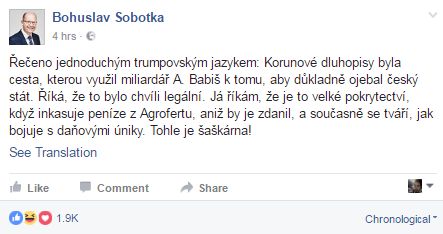 Status Bohuslava Sobotku